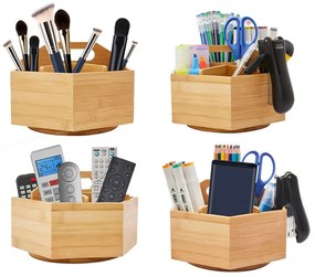 5Five® Otočný bambusový organizér s priehradkami, ROTA, pr. 22 x 12,5 cm