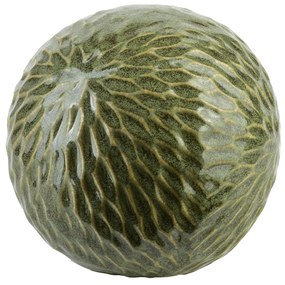 Keramická dekoratívna guľa Saggio Vzor 10 cm zelená