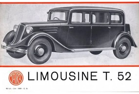 Ceduľa Limousine Tatra 52
