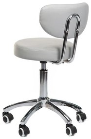 LuxuryForm DESIGN Stolička BERGAMO na strieborné podstave s kolieskami - šedá
