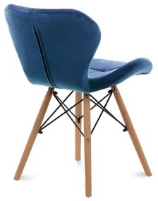 SADA 4x Jedálenská stolička TRIGO 74x48 cm tmavomodrá/buk