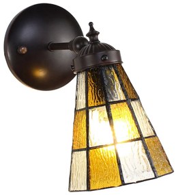 Závesná Tiffany lampa so žltými obdĺžnikmi Chessboa - 17*12*23 cm E14/max 1*40W