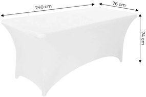 Biely elastický obrus na cateringový stôl 240 cm