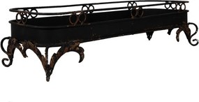 Čierny antik kovový dekoračný podnos Dorothée - 55*20*14 cm