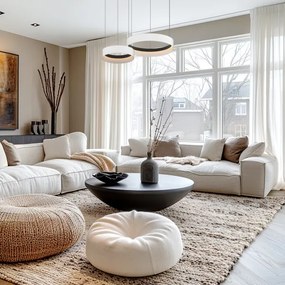 LED Luster na lanku ORBITA LED/72W/230V biela/čierna