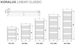 Kúpeľňový radiátor Korado Koralux Linear Classic 1220x450 mm 651 W