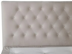 Vansbro 120 polohovateľná boxspring posteľ béžový zamat čelo Furuvik