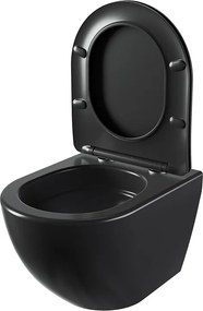 BPS-koupelny Závesná WC misa so SoftClose sedadlom HYD-4669, čierna matná