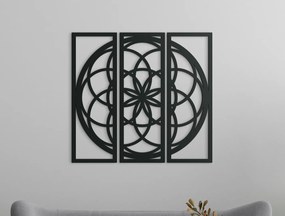 drevko Rodinná mandala na stenu Rozmer obrazu: 44,5 x 48 cm, Farba dekorácie: Čierna