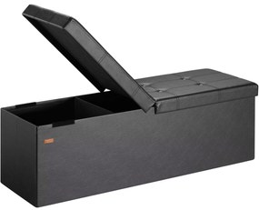 InternetovaZahrada Úložná lavica s výklopným vekom 115x38x38 cm - čierna