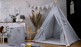 Detský kôš na hračky STARS - cik-cak šedý