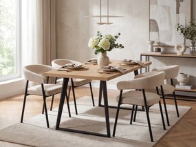 Jedálenská stolička KATANA s čiernymi nohami, béžová