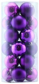 DECOLED Plastové gule, d. 8 cm, fialové, 12x lesklé, 12x matné