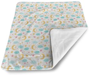 Sablio Deka pre bábätko Mesiac a modré obláčiky - 80x100 cm