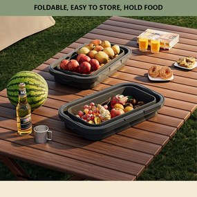 Skladací piknikový kôš TRIGO 3v1, sivý