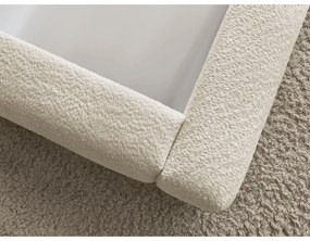 Béžová čalúnená dvojlôžková posteľ s úložným priestorom s roštom 180x200 cm Orlane – Bobochic Paris