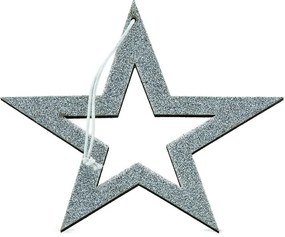 DECOLED Stříbrná hvězda, dutá, 15 cm