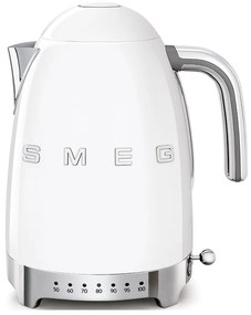 Biela rýchlovarná kanvica z nehrdzavejúcej ocele 1,7 l Retro Style – SMEG