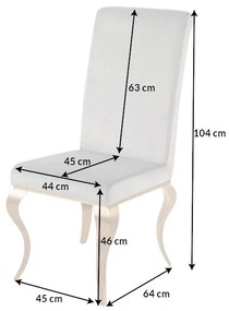 Dizajnová stolička Rococo sivá / zlatá