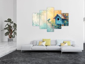 Obraz - Vtáčia búdka, akvarel (150x105 cm)