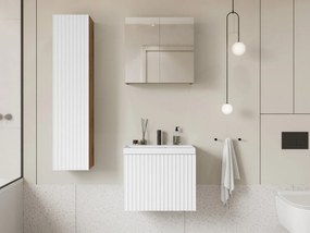 Kúpelňový nábytok Damysos I, Farby: wotan / biely, Sifón: so sifónom, Umývadlová batéria: nie