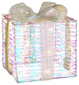 LED svetelná dekorácia darček, napájanie: batériové, teplá biela, výška: 30 cm