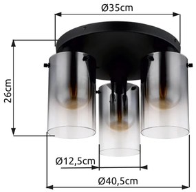 Globo 15907-3D - Prisadený luster FLORENTINA 3xE27/40W/230V pr. 40,5 cm čierna
