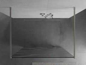 Mexen Kioto, sprchová zástena Walk-In 110 x 200 cm, 8mm číre sklo biely vzor, brúsená oceľ profil, 800-110-002-97-97
