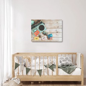 Sklenený obraz - Retro rádio (70x50 cm)