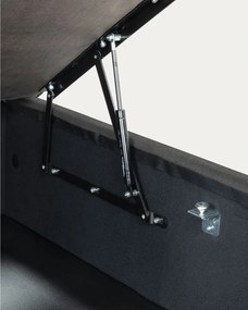 Čierna čalúnená dvojlôžková posteľ s úložným priestorom/bez čela 140x190 cm Matters – Kave Home