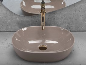 Rea Lisa, umývadlo na dosku 490x350x140 mm, béžová lesklá, REA-U6380