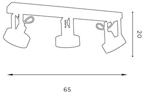 Stropné bodové svietidlo VIVA 3xGU10-AR111/15W/230V