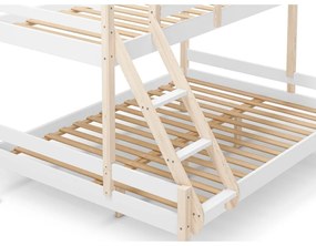 Biela poschodová detská posteľ z borovicového dreva 90x190/140x190 cm Livia – Marckeric