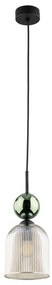Závesný luster SOPHIA na lanku 1xE14/10W/230V čierna/zelená/dymová béžová