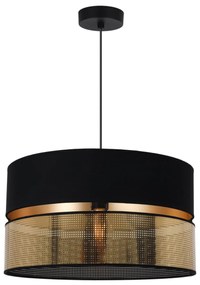 Závesné svietidlo Asti2, 1x PVC/čierne textilné tienidlo, (fi 40cm), g, b