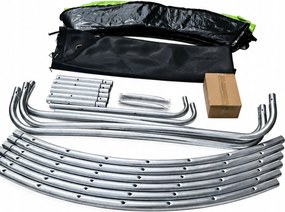 TRENDIE Trampolína s vnútornou sieťou 252 cm ružová + rebrík