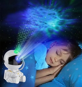 Nočná LED lampička/projektor s diaľkovým ovládačom UNIVERSE - biela