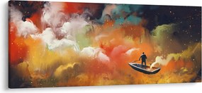 Obraz - Muž plaviace vesmírom (120x50 cm)