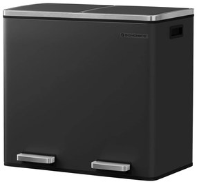 Odpadkový kôš, separovanie odpadu s 2 priehradkami, 2x24 L, čierny