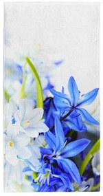 Osuška Modré a biele kvety 70x140