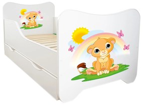 TOP BEDS Detská posteľ Happy Kitty 140x70 Leví Kráľ so zásuvkou