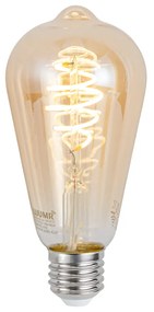 Inteligentné závesné svietidlo mosadzné s čiernym sklom vrátane 3 Wifi ST64 - Pallon