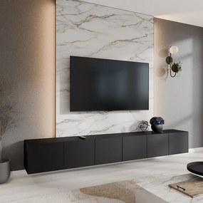 LIO závesný TV stolík 300 cm - čierny mat