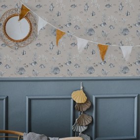 Tapeta čiernobielej rybičky béžová 280x50 cm