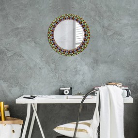 Okrúhle ozdobné zrkadlo na stenu Psychedelic mandala vzor fi 50 cm