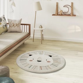 Krémovobiely detský koberec ø120 cm Clown – Universal