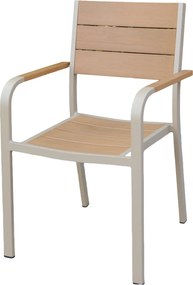 Hliníkové záhradné kreslo, béžové, 55 x 55 x 86 cm