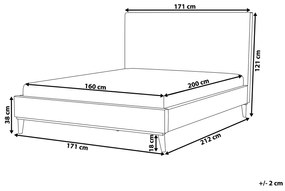 Čalúnená posteľ sivá 160x200 cm BAYONNE Beliani