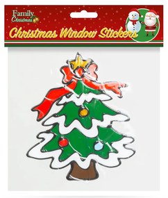 Vianočná dekorácia na okno - vianočný strom - 18 x 18 cm
