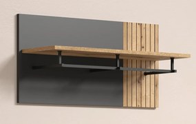 Nástenný šatníkový panel Esteban, antracit/dub evoke